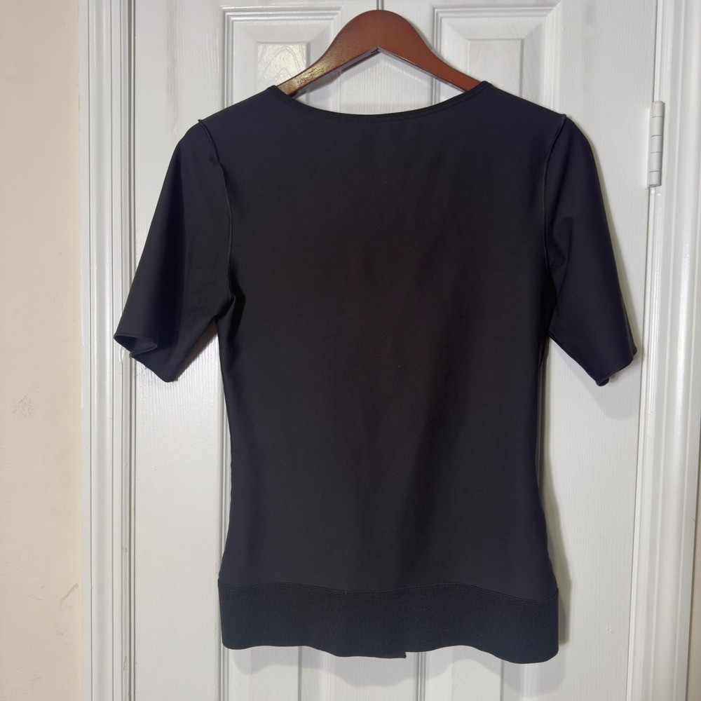 Marena Comfortwear Compression Top Zip Short Sleeve Black Women L Post Surgical - Picture 4 of 4